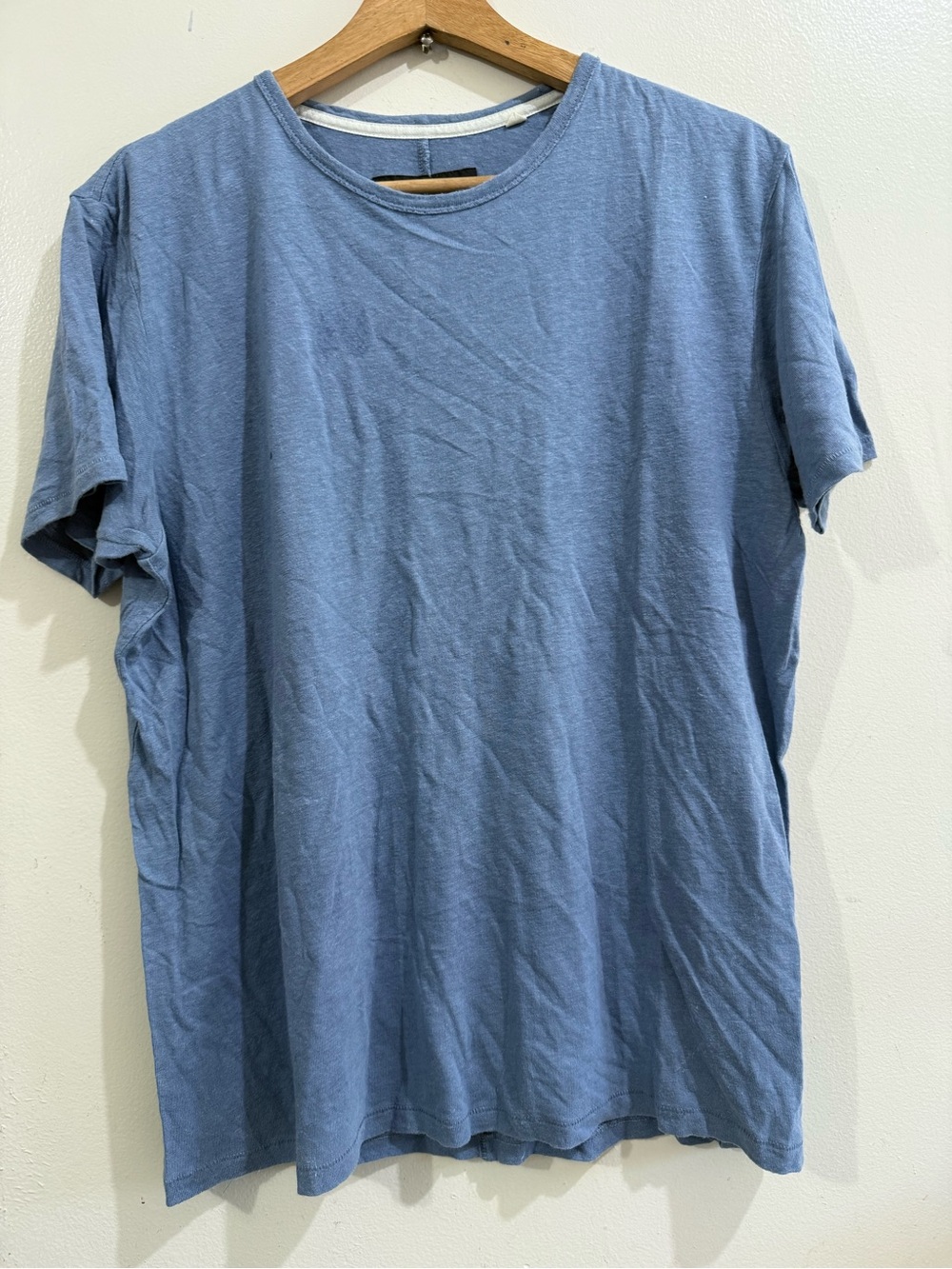 rag & bone Washed Light Blue Short Sleeve Crewneck Tee
